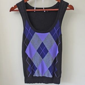 [The Limited] Scoop Neck Argyle Sweater Vest